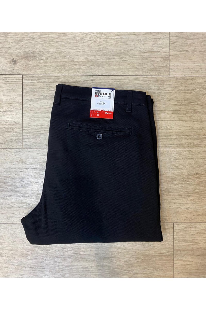 SPODNIE BAWEŁNIANE VERANO BLACK 219 SLIM