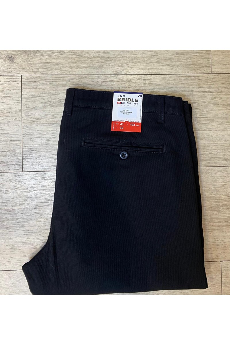 SPODNIE BAWEŁNIANE VERANO BLACK 219 SLIM