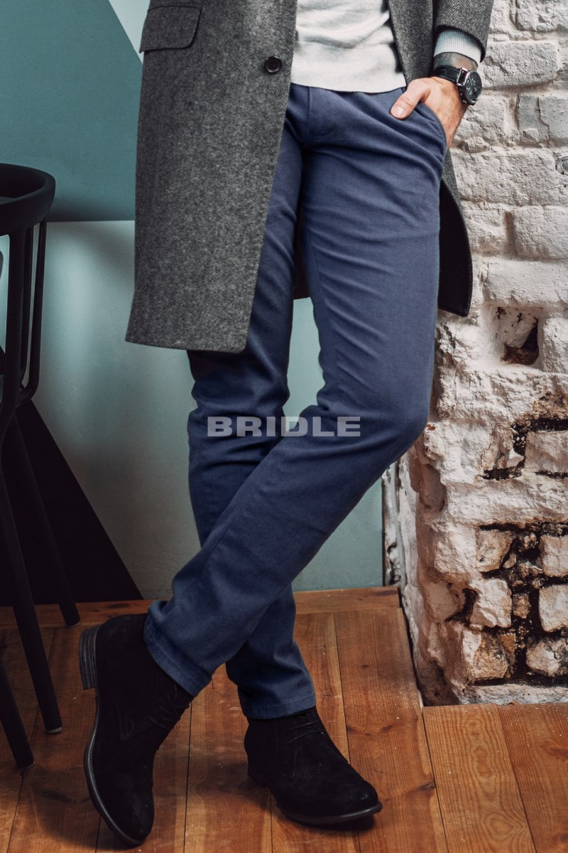 SPODNIE BAWEŁNIANE CARLOS BLUE 219 SLIM