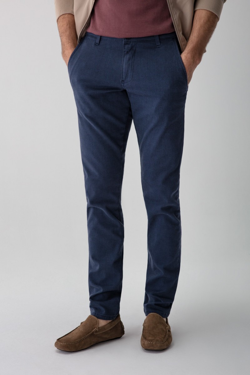 SPODNIE BAWEŁNIANE CARLOS BLUE 219 SLIM