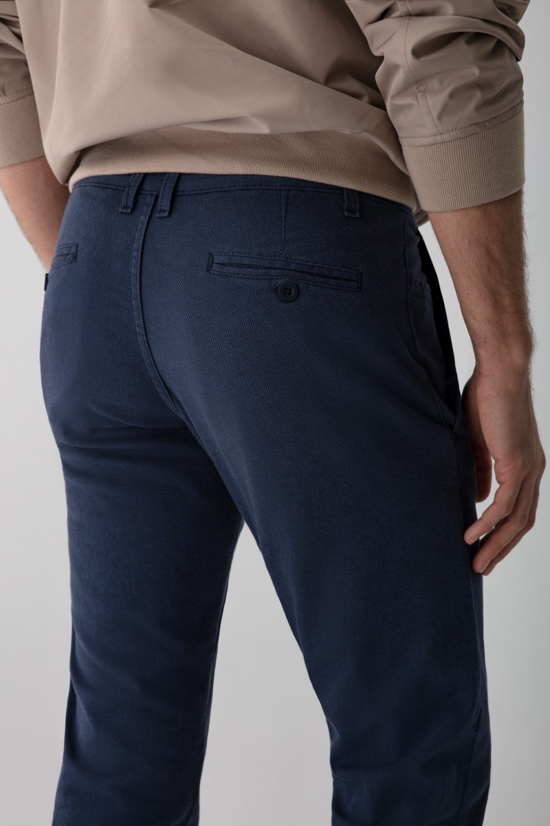 SPODNIE BAWEŁNIANE CARLOS BLUE 219 SLIM