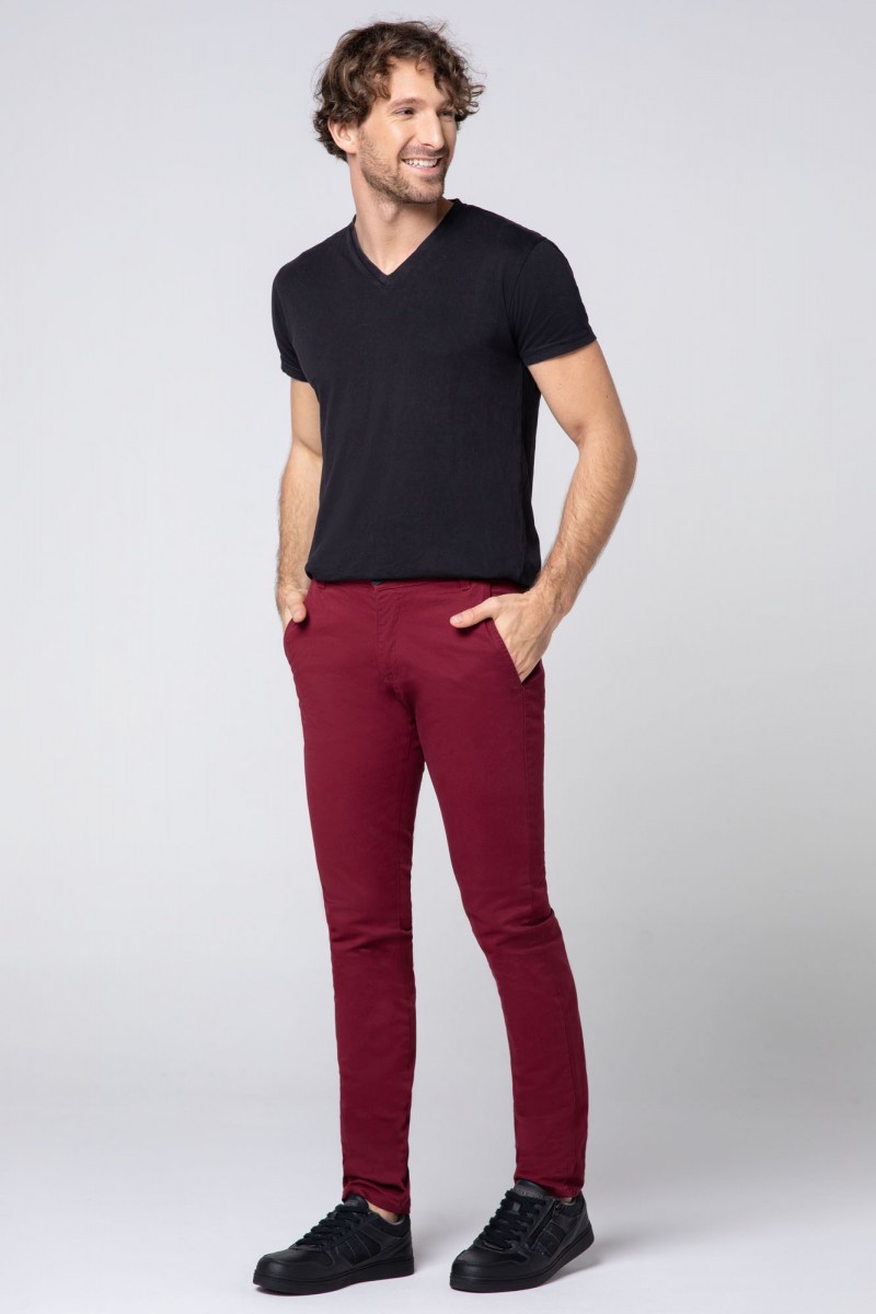 SPODNIE BAWEŁNIANE RALF BORDO 211...