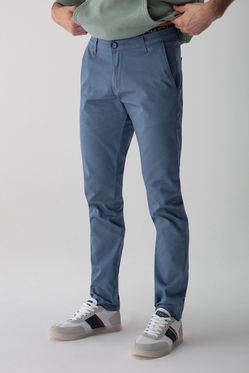 SPODNIE BAWEŁNIANE ROBERTO BLUE 219 SLIM