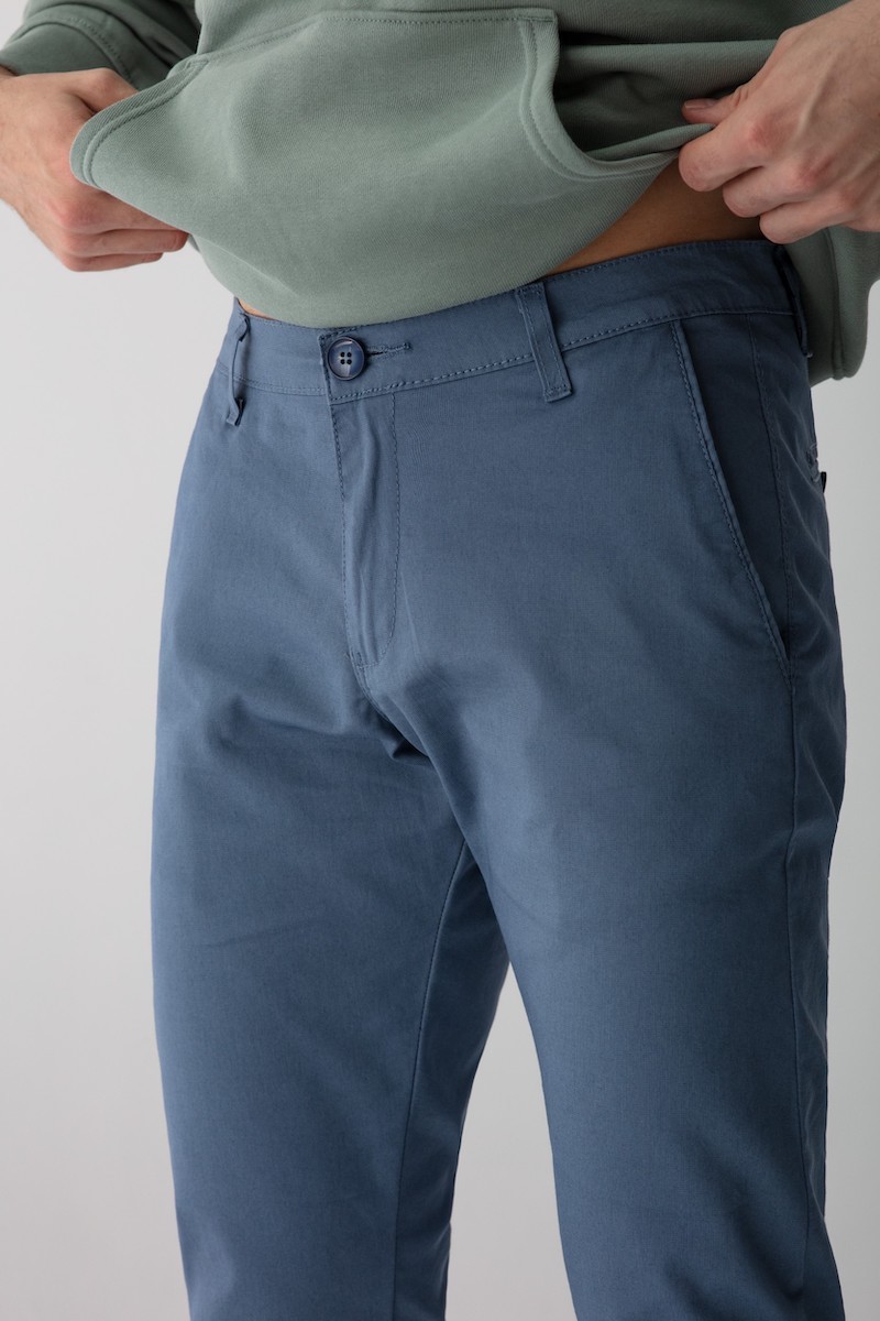 SPODNIE BAWEŁNIANE ROBERTO BLUE 219 SLIM