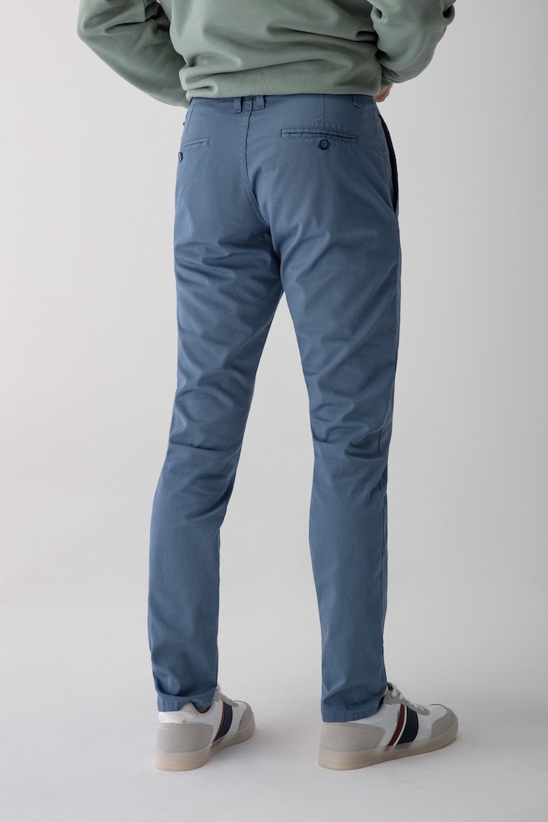 SPODNIE BAWEŁNIANE ROBERTO BLUE 219 SLIM