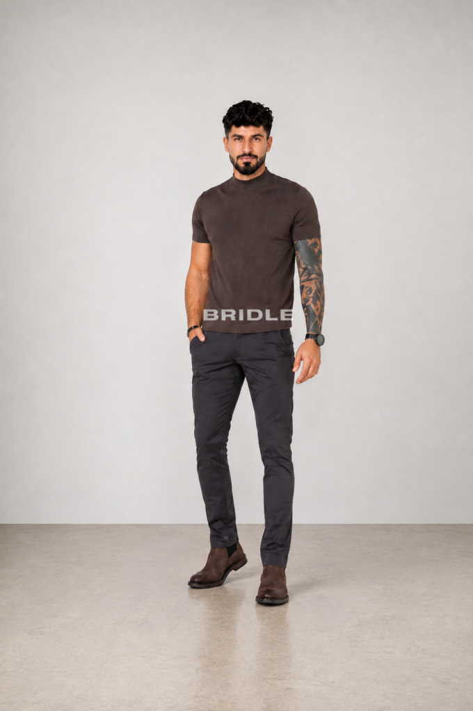 Spodnie męskie Rm szare 211 Comfort Slim – zdjęcie 1