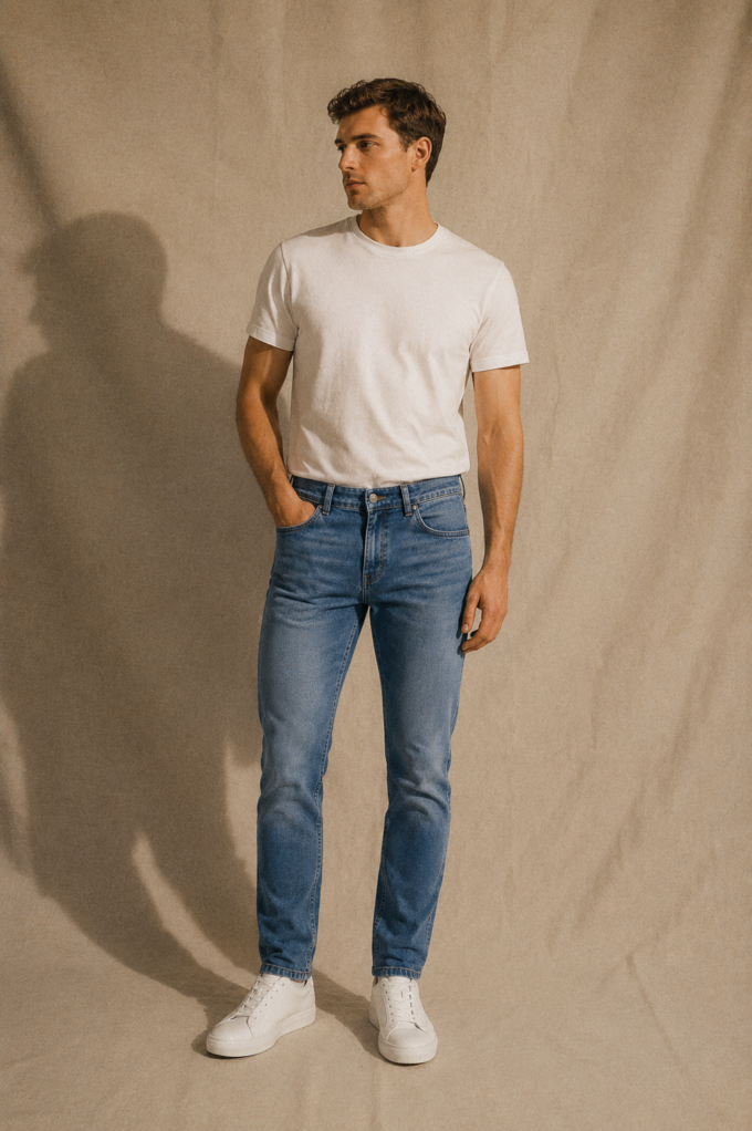 Jeansy męskie Gabriel niebieskie 109 Comfort Slim – zdjęcie 1