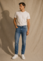 Jeansy męskie Gabriel niebieskie 109 Comfort Slim – zdjęcie 1