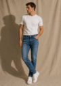 Jeansy męskie Gabriel niebieskie 109 Comfort Slim – zdjęcie 7