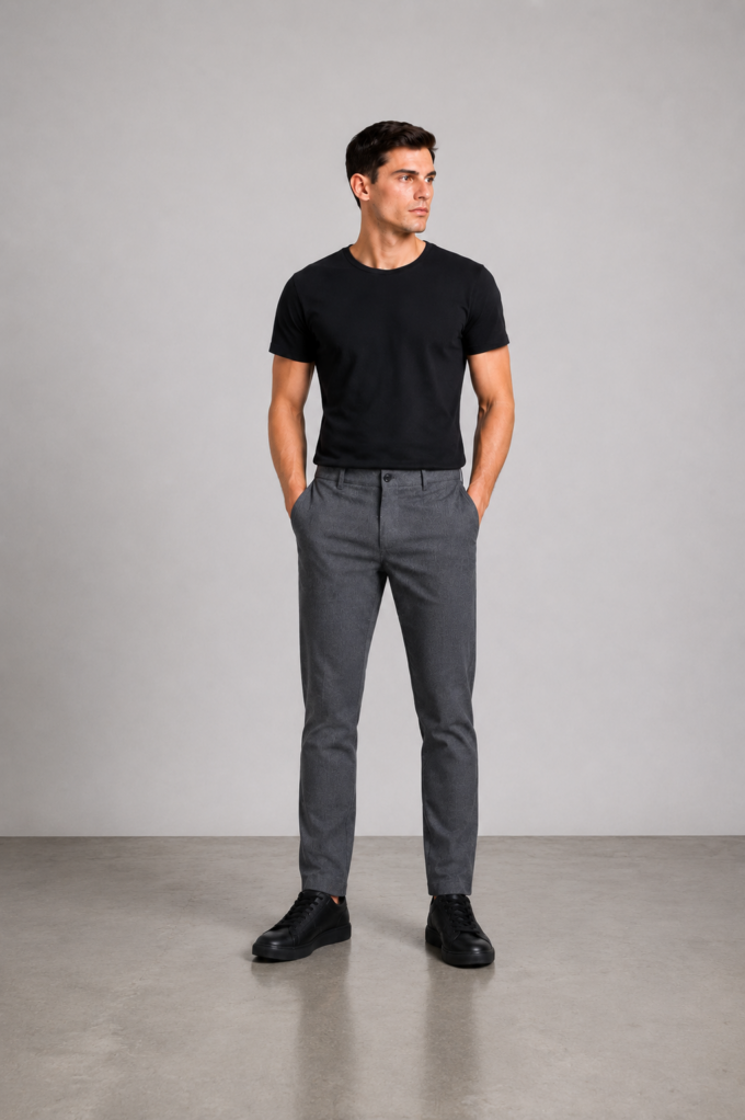 Spodnie męskie Torros szare Comfort Slim – zdjęcie 1
