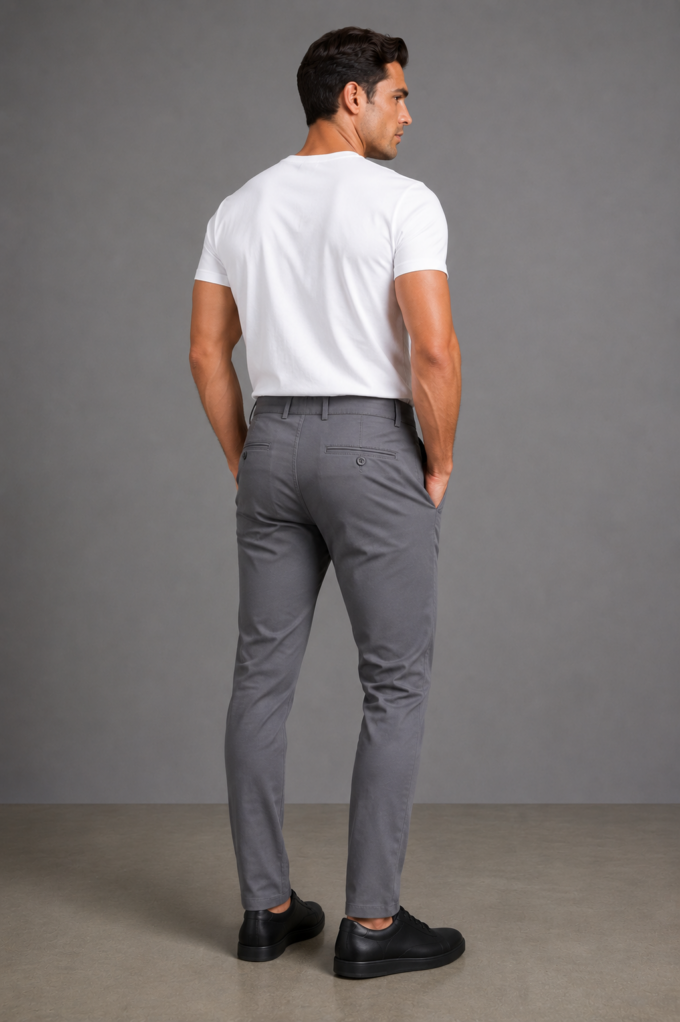 Spodnie męskie Miguel szare 211 Comfort Slim – zdjęcie 2