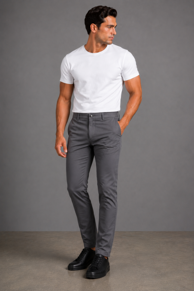 Spodnie męskie Miguel szare 211 Comfort Slim – zdjęcie 3