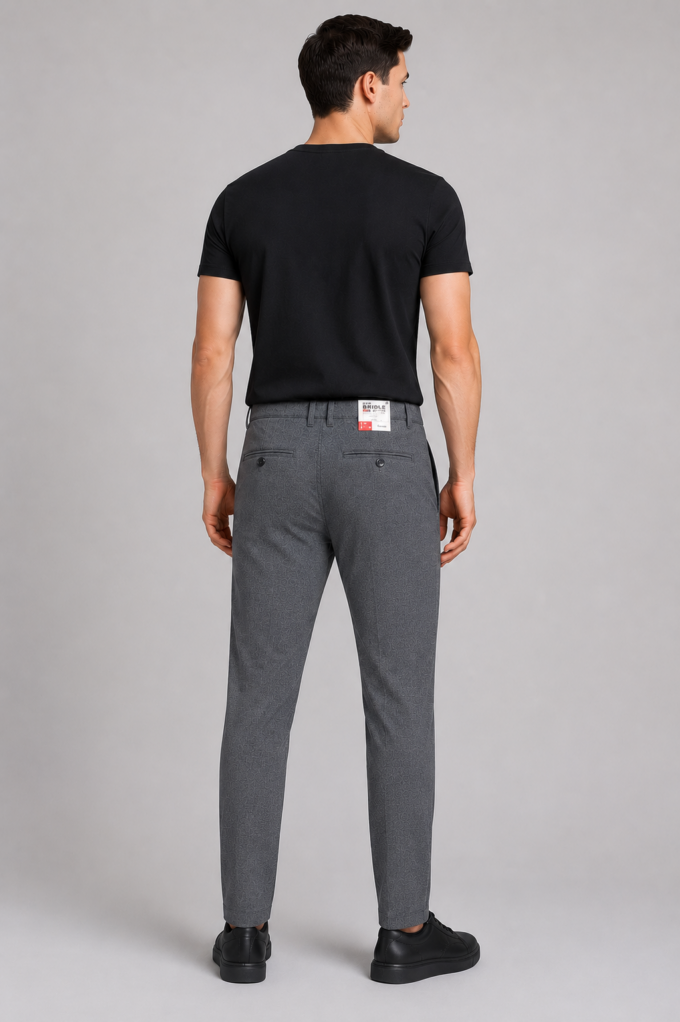 Spodnie męskie Torros szare Comfort Slim – zdjęcie 2