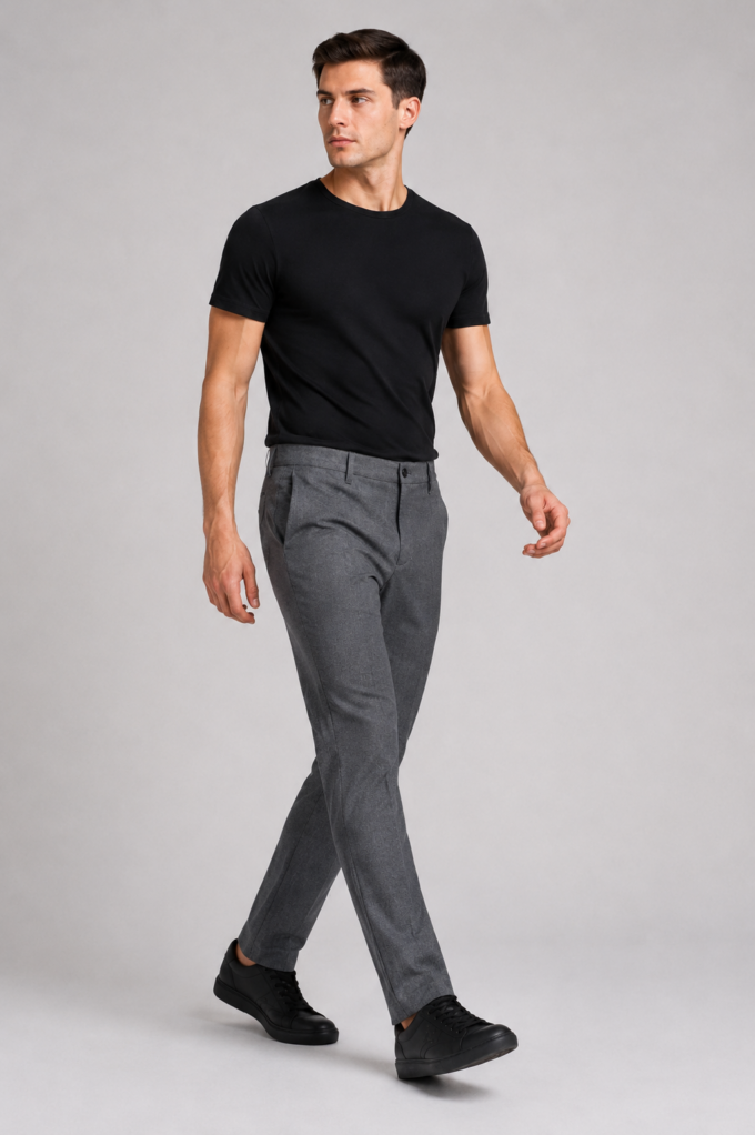 Spodnie męskie Torros szare Comfort Slim – zdjęcie 3