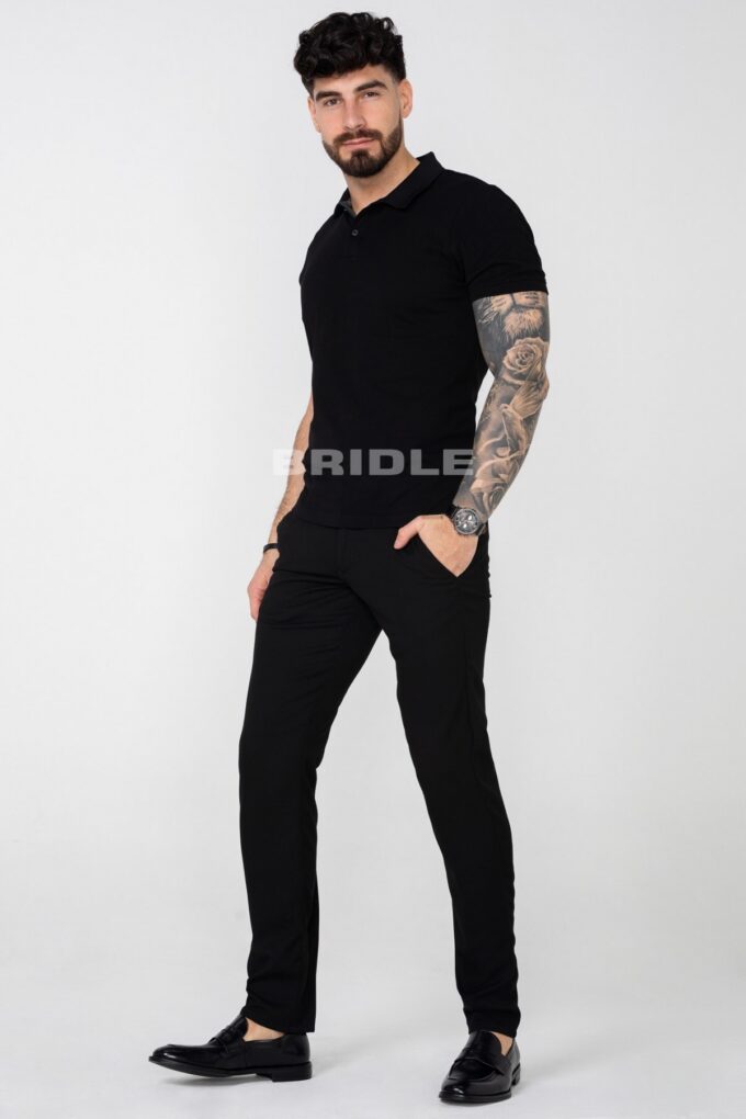 Spodnie męskie Octavio czarne 219 Slim – zdjęcie 2