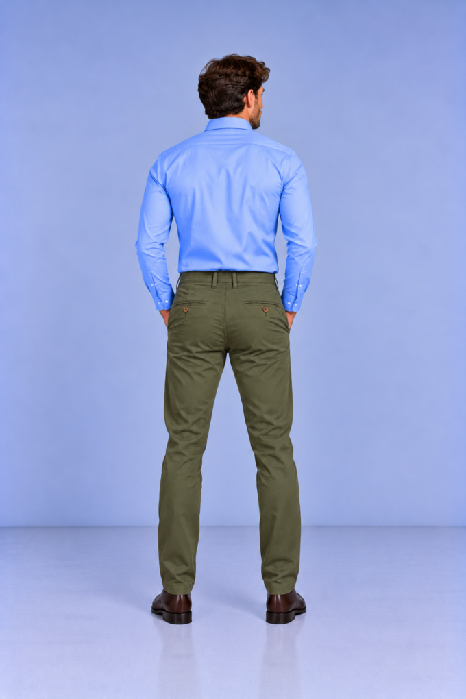 Spodnie męskie Marron oliwka 211 Comfort Slim – zdjęcie 4
