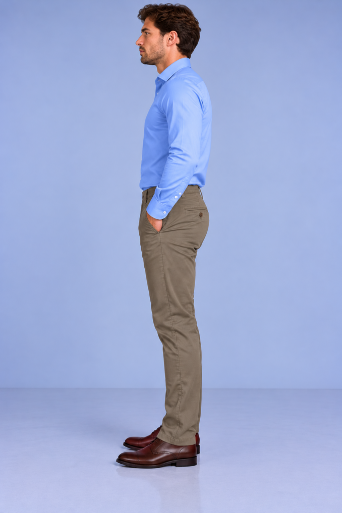 Spodnie męskie Marron beż 211 Comfort Slim – zdjęcie 4