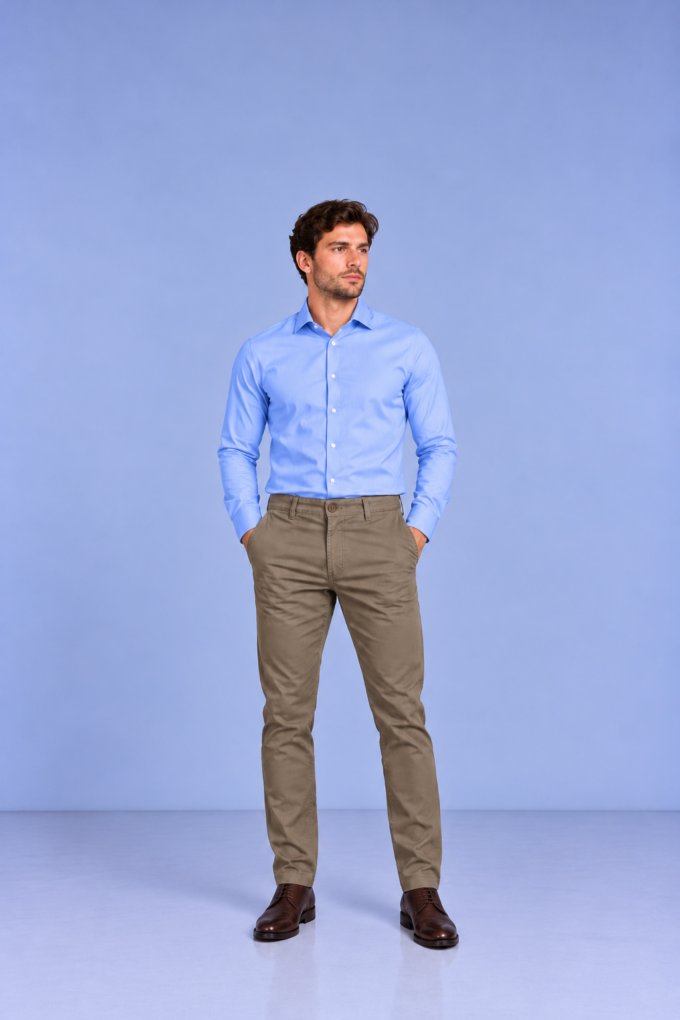 Spodnie męskie Marron beż 211 Comfort Slim – zdjęcie 1